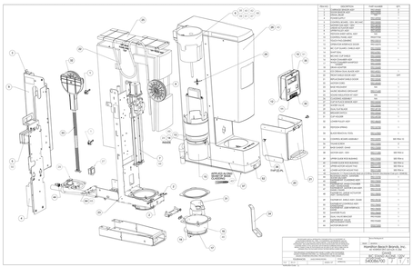 Diagram Diagram and Parts List for BIC2000  Hamilton Beach Drink Mixer